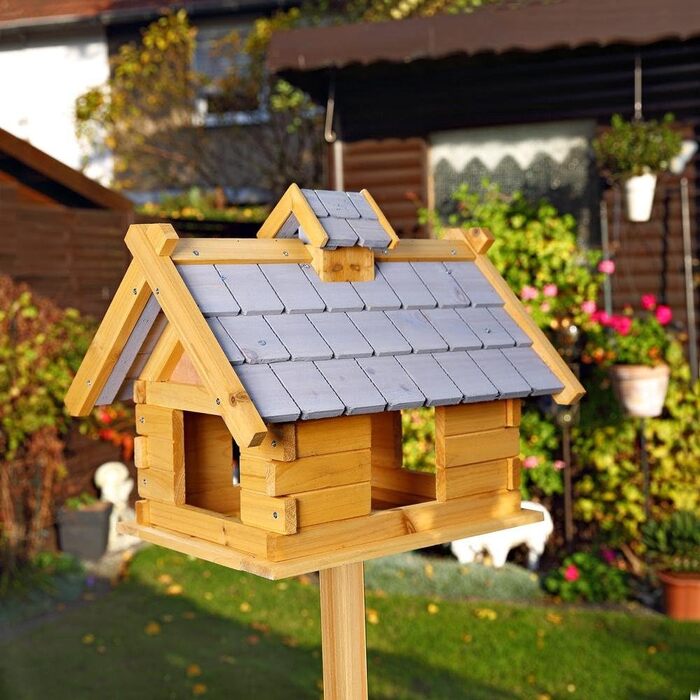 Годівниця для птахів Melko Bird Villa балкон Дерево Натуральне 44x34x37 см