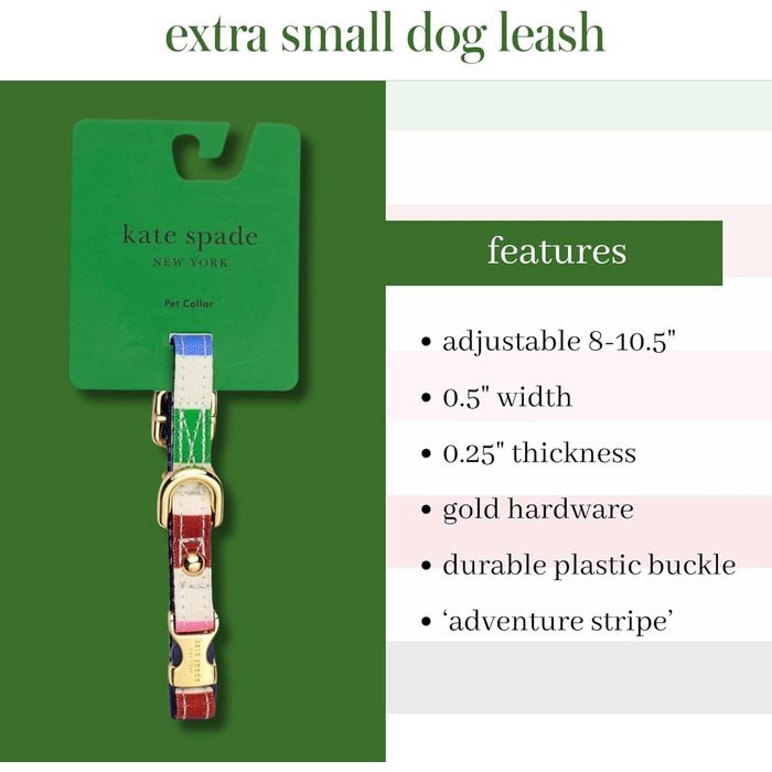 Нашийник для собак Kate Spade NY, золота пряжка, 39-61 см