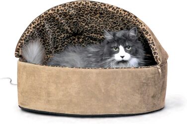 Ліжко K&H PET Thermo-Kitty Deluxe, світло-коричневе/леопардове