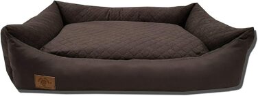 Odolplusz XXL Ліжко для великих собак 100x70 см, коричневе — собаче ліжко-матрац з двосторонньою подушкою, знімний та праний чохол