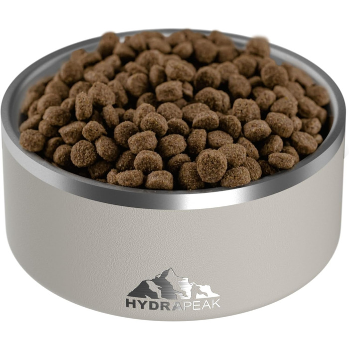 Миска для собак Hydrapeak, нековзна з нержавіючої сталі, для води та корму, різні розміри (907 мл, 1,8 л), для великих і малих собак, колір «Пряник»