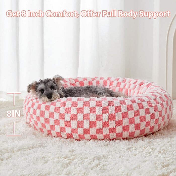Ліжко для собак BFPETHOME Donut, кругле, нековзке, рожеве