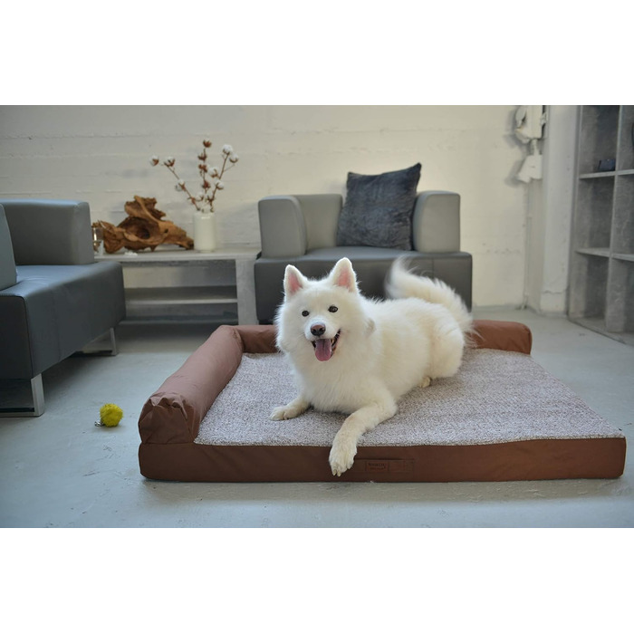 М'яке ліжко для собаки RAIKOU з плюшем, можна прати, сірий