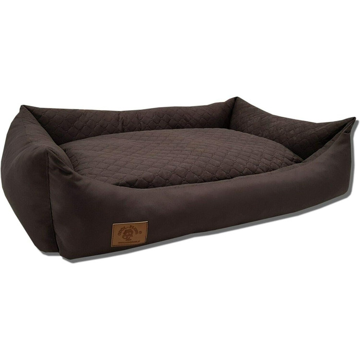 Odolplusz XXL Ліжко для великих собак 100x70 см, коричневе — собаче ліжко-матрац з двосторонньою подушкою, знімний та праний чохол