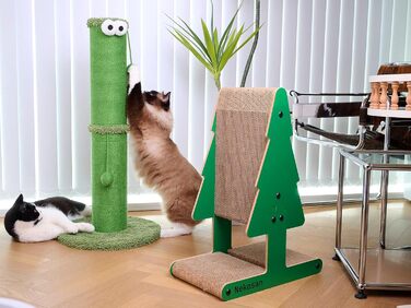 Кігтеточка Nekosan, 86 см, сізальп-стовпчик, іграшка, зелений