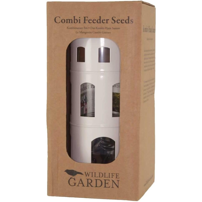 Білий - Металева годівниця для птахів, 340 Combi House Seeds