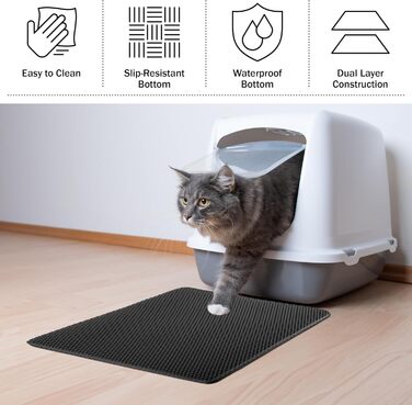 Килимок для туалету PETMAKER Cat, 638 см, сірий