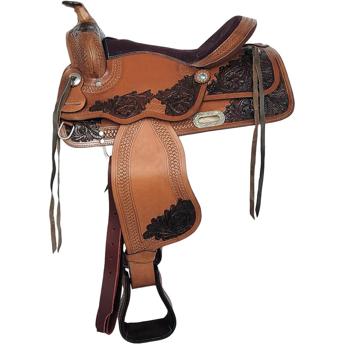 Вестерн сідло A&M Reitsport Dallas з буйволячої шкіри, 17 дюймів, нове