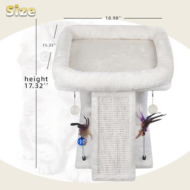 Вежа для котів Cat Tree Tower, з іграшкою (бежевий)