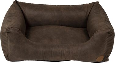 Лежак для собак JACK AND VANILLA JV Classy, штучна шкіра, коричневий, розмір M, 80x60x25 см – комфортний і довговічний