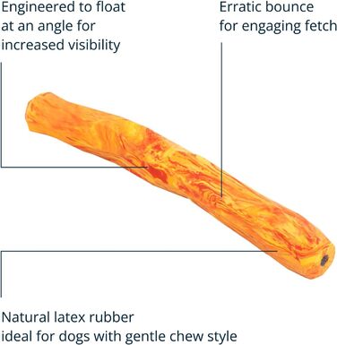 Ruffwear Gnawt-a-Stick довговічна іграшка для собак, помаранчева