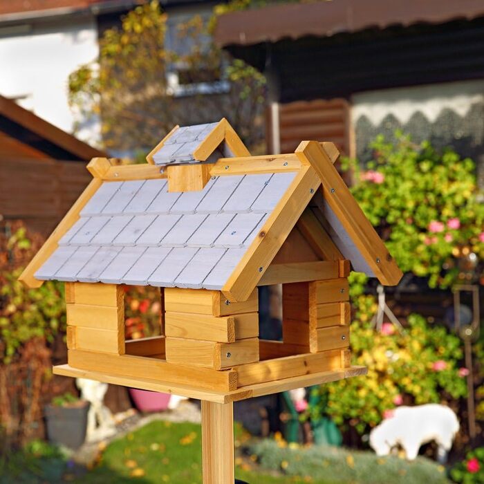 Годівниця для птахів Melko Bird Villa балкон Дерево Натуральне 44x34x37 см