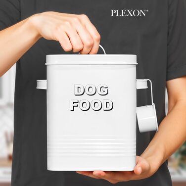 Герметичний контейнер для зберігання корму для собак Plexon, білий