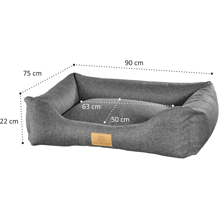 Лежак для собаки Amy, можна прати, м'який, XL, антрацит