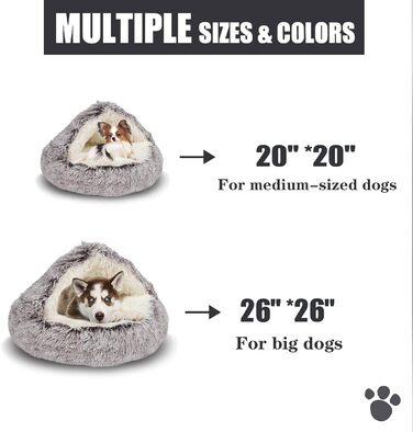 Лежанка для кішки ShinHye Fluffy з капюшоном, 58 см