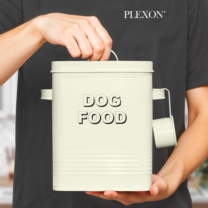 Герметичний контейнер для зберігання корму для собак Plexon, білий
