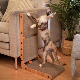 Дошка для дряпання Nekosan L-Scratch з іграшковими м'ячами для котів