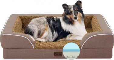 Ліжко для собак з піни з ефектом пам'яті Casa Paw, Jumbo, коричневий