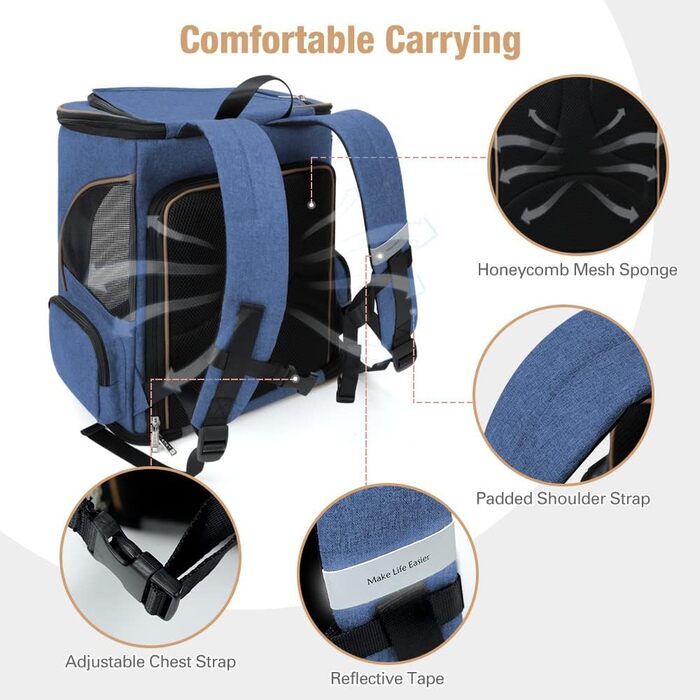 Рюкзак Lekesky Expandable для кішок і собак, М