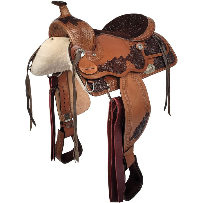 Вестерн сідло A&M Reitsport Dallas з буйволячої шкіри, 17 дюймів, нове
