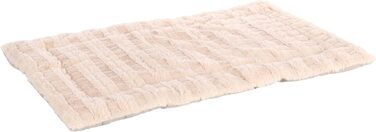 Лежак для собак Flamingo Verona прямокутний, бежевий, 85,5x51x2 см, м'який плюш, знімний чохол, антиковзке дно, можна прати