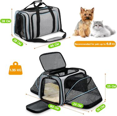 Складна сумка для домашніх тварин ALLSOPETS для подорожей (сіра)
