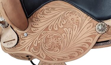 Baumlosе сідло Western Oregon A&M Reitsport з буйволячої шкіри, змінна передня лука, 17 дюймів, нове