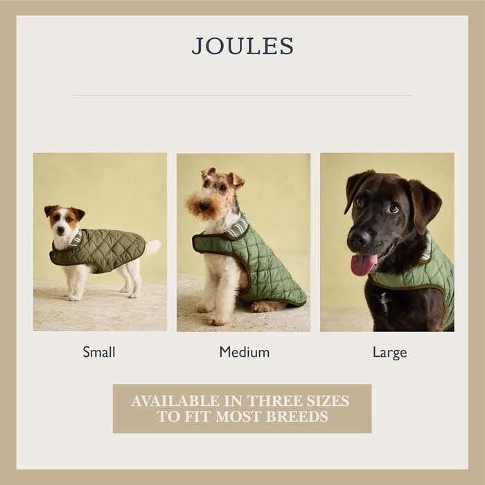 Зимове стьобане пальто Rosewood x Joules Khaki для великих собак