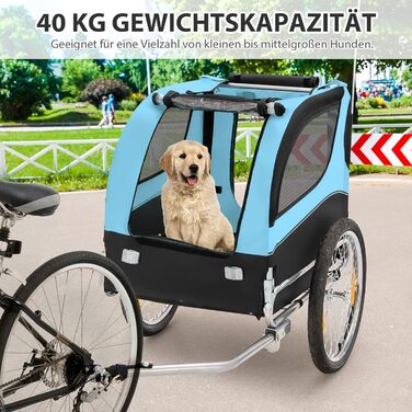 Велосипедний причіп COSTWAY для собак, до 40 кг, складаний