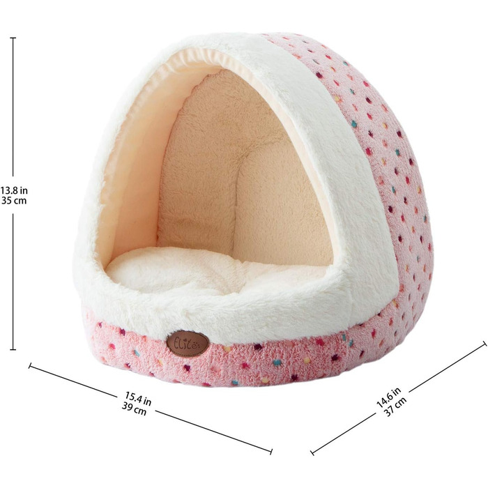 Ліжко для собаки Tofern Dog Cave з точковим візерунком, який можна прати
