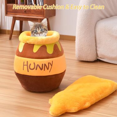 Лежанка Honeypot Cat Cave з подушкою, яку можна прати
