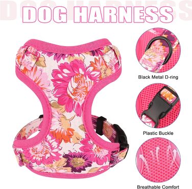 Набір нашийників для собак Beirui з квіткою, S, Pink