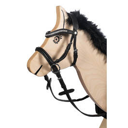 HKM Безвуздечковий трензель Funny Horses для іграшкових дерев'яних коней, чорний/рожевий