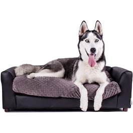 Лежанка для домашніх тварин Keet Fluffy Deluxe, антрацит, L