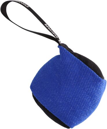 Іграшка для собак Dingo Gear у формі кубика, 10x10 см, з ручкою, з нейлкоту, чорна/синя – для тренувань та ігор