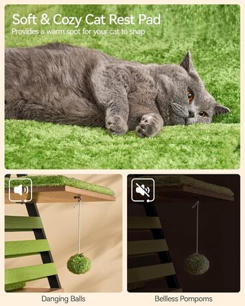 Х ярусна кігтеточка FourFurPets, 111 см, вінтажна коричнева, 3-