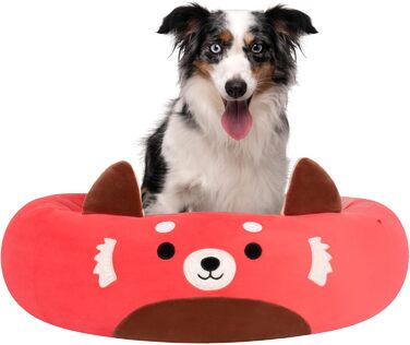 Лежак для домашніх тварин Squishmallows Cici Червона Панда, середній, ультрам'який, 61 см, офіційний плюшевий лежак для собак і котів