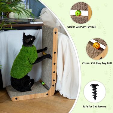 Дошка для дряпання Nekosan L-Scratch з іграшковими м'ячами для котів