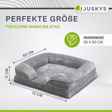 Ортопедичне ліжко для собак Juskys Sheena M, можна прати