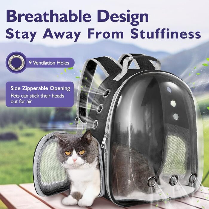 Рюкзак Pawaboo Cat, сумка Bubble Tote чорна